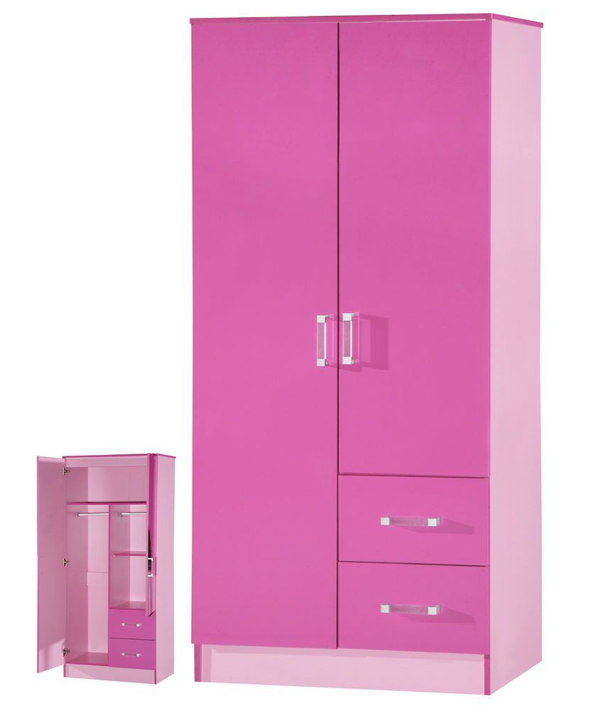 2 Door Wardrobe | 2 Drawers Combi | Pink High Gloss Two Tone | Bedroom  Furniture In Home, Furnitur… | Wardrobe Door Designs, Wooden Wardrobe  Design, Almirah Designs With Pink High Gloss Wardrobes (Photo 1 of 15)