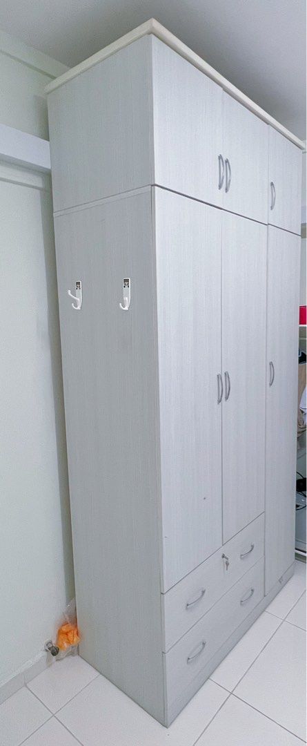 2 Units!!! 3 Doors Wardrobe With 2 Locker Drawer Value For Money, Furniture  & Home Living, Furniture, Shelves, Cabinets & Racks On Carousell For 2 Separable Wardrobes (Photo 13 of 15)