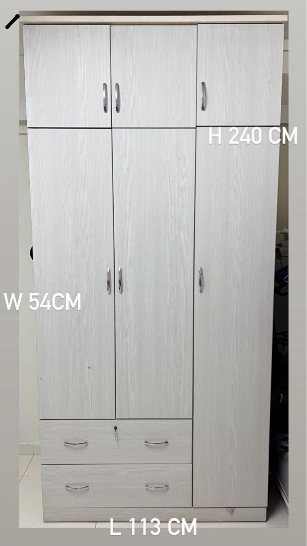 2 Units!!! 3 Doors Wardrobe With 2 Locker Drawer Value For Money, Furniture  & Home Living, Furniture, Shelves, Cabinets & Racks On Carousell With 2 Separable Wardrobes (View 8 of 15)
