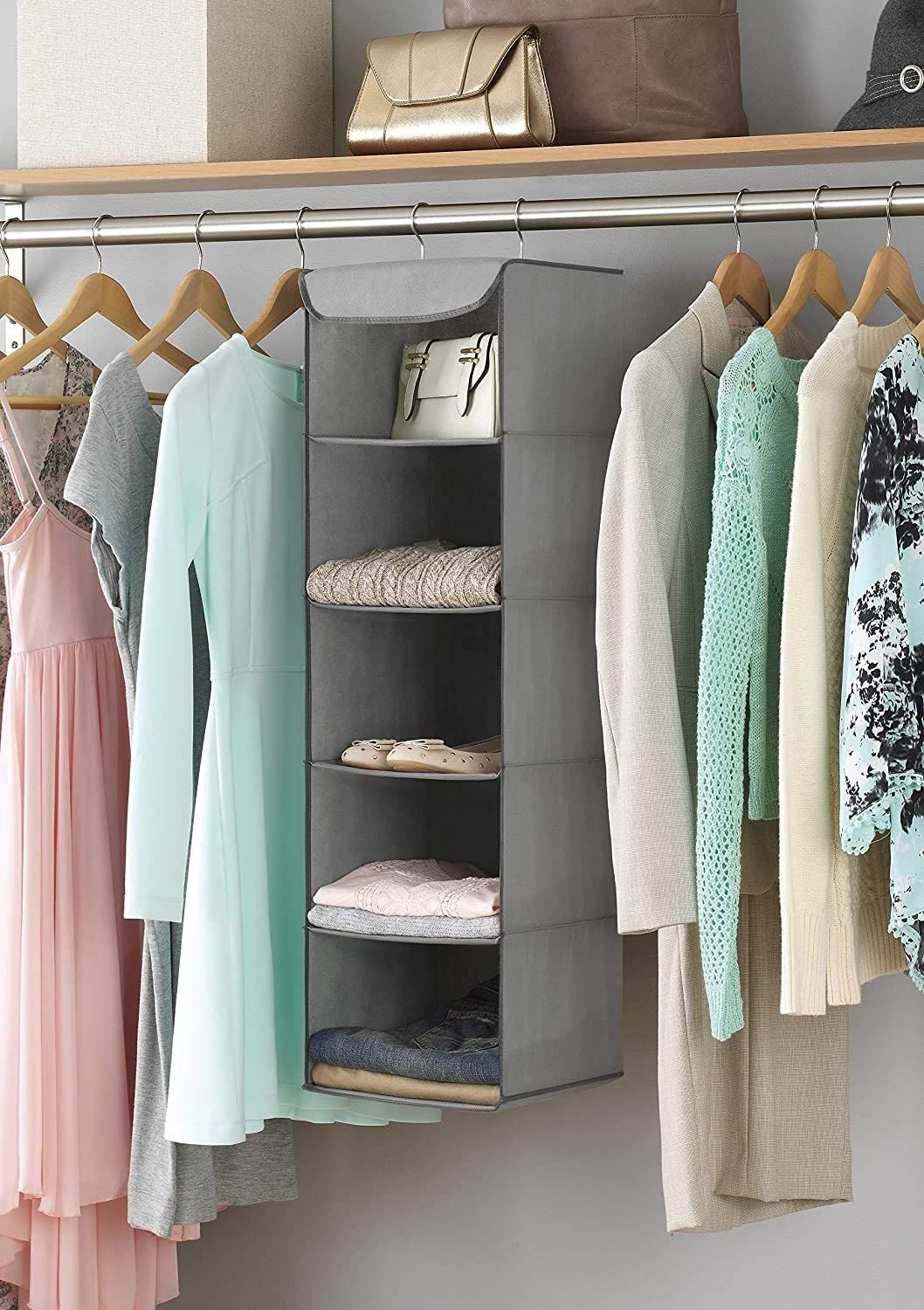 27 Best Closet Organization Ideas For A Much Cleaner, Tidier Space In Hanging Wardrobes Shelves (Photo 6 of 15)