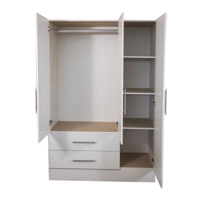 3 Door Wardrobe – White – Comfy Beds Intended For 3 Door White Wardrobes With Drawers (Photo 13 of 15)