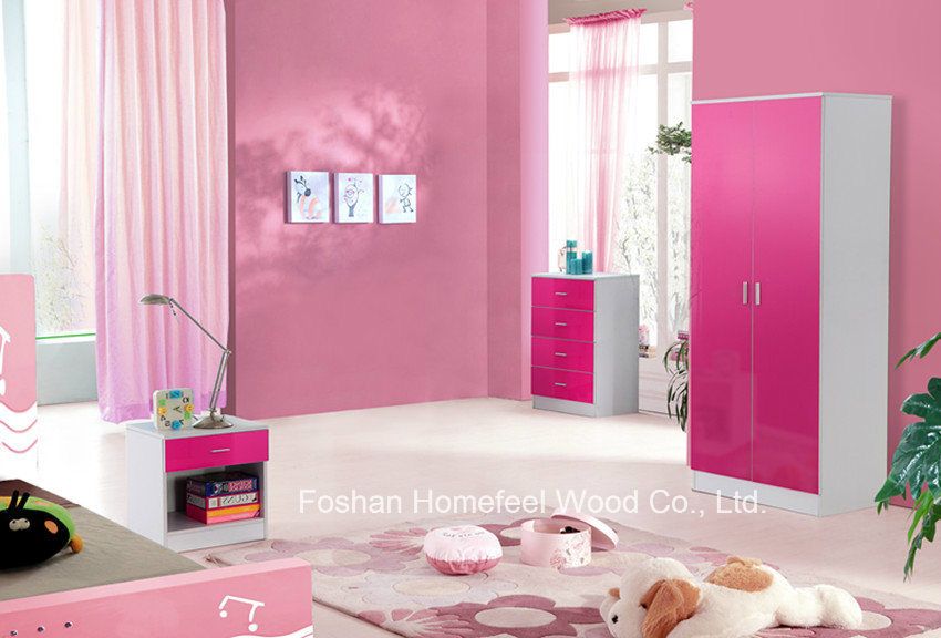 3 Piece Pink High Gloss Kids Bedroom Wardrobe Furniture Sets (hh02pw) –  China Wardrobe, Bedroom Furniture | Made In China With Pink High Gloss Wardrobes (View 4 of 15)