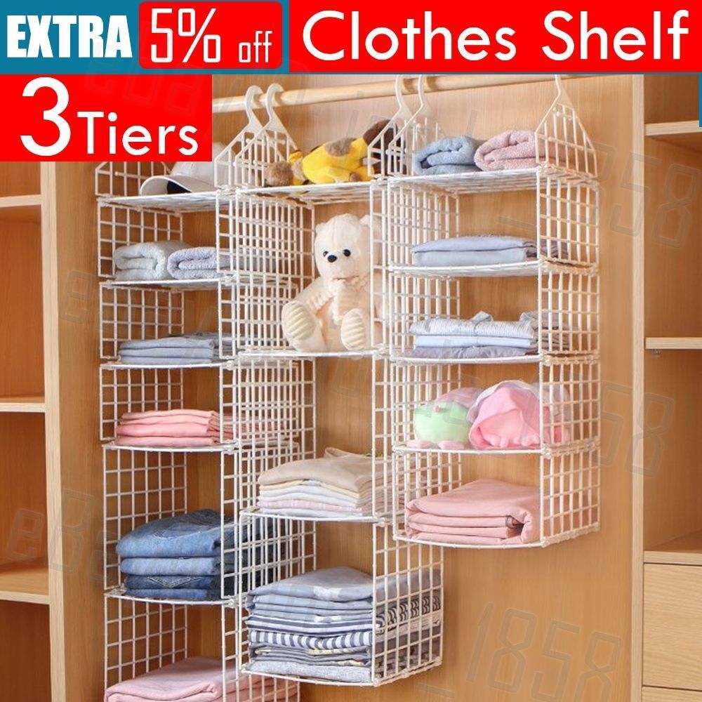 Featured Photo of 15 The Best 3-shelf Hanging Shelves Wardrobes