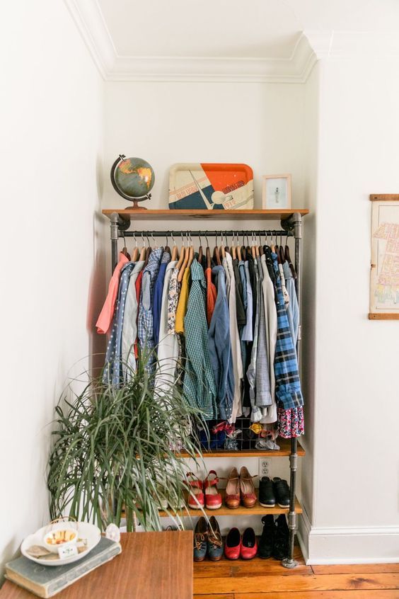 38 Creative Clothes Storage Solutions For Small Spaces – Digsdigs Throughout Wardrobes Hangers Storages (View 4 of 15)