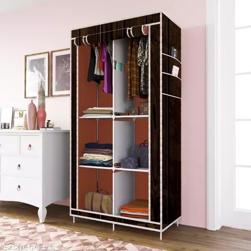 6 Shelf Collapsible Wardrobe Portable Almirah Closet For Clothes Storage ,  Books , Shoes , Toys (do It Yourself) In 6 Shelf Wardrobes (Photo 15 of 15)