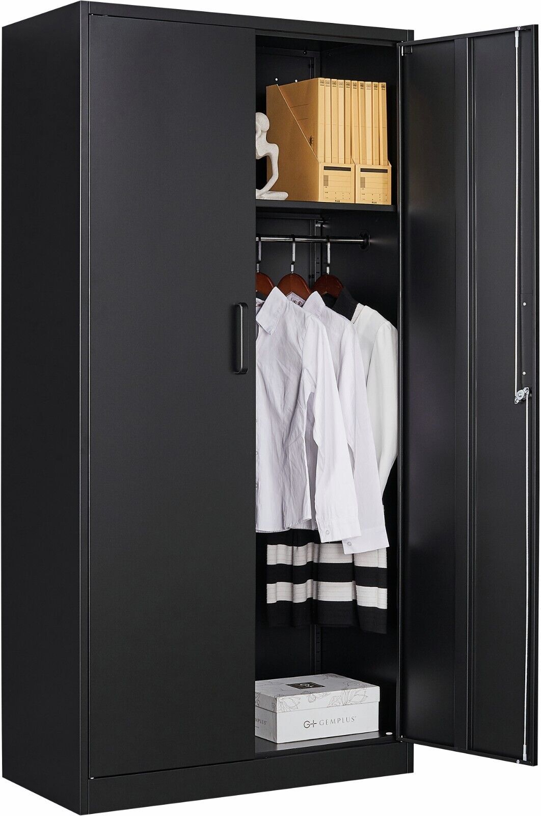 72” Tall Steel Wardrobe Storage Closet Cabinet Clothes Organizer For  Bedroom | Ebay Throughout Metal Wardrobes (View 3 of 15)