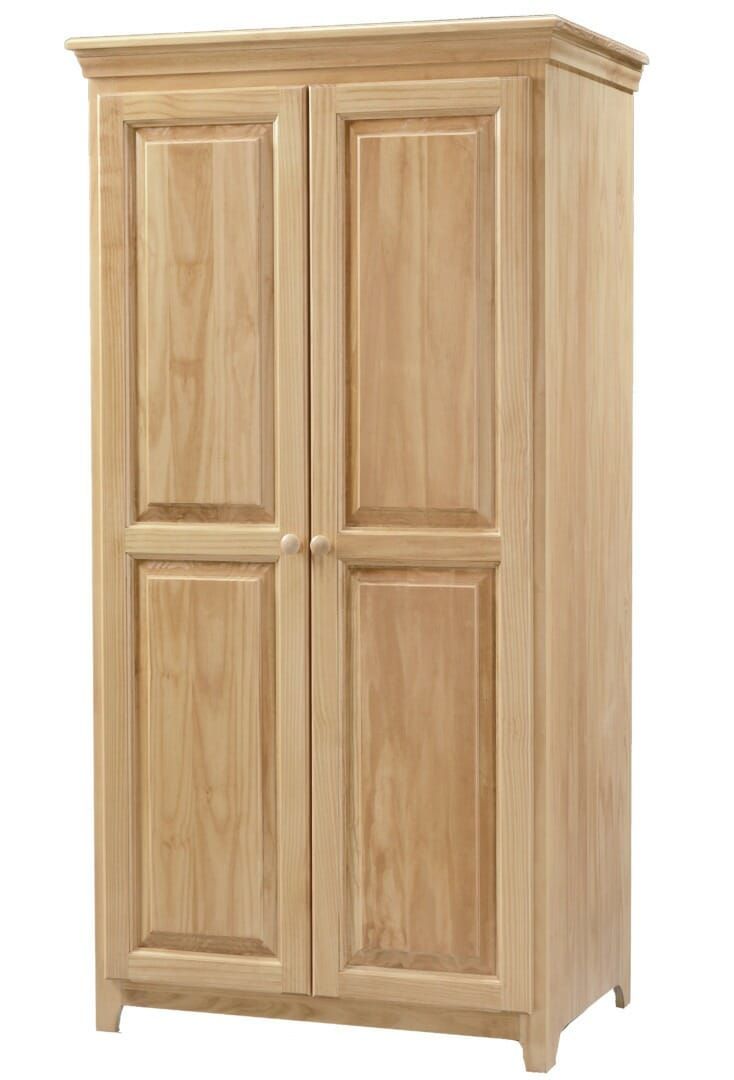 73675 Pine Wardrobe | Unfinished Furniture Of Wilmington Inside Pine Wardrobes With Drawers (Photo 6 of 15)