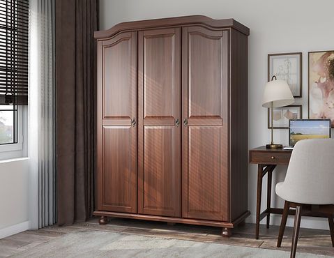 8103 – 100% Solid Wood Kyle 3 Door Wardrobe Armoire, Mocha | Palace Imports In Solid Wood Wardrobes Closets (View 12 of 15)