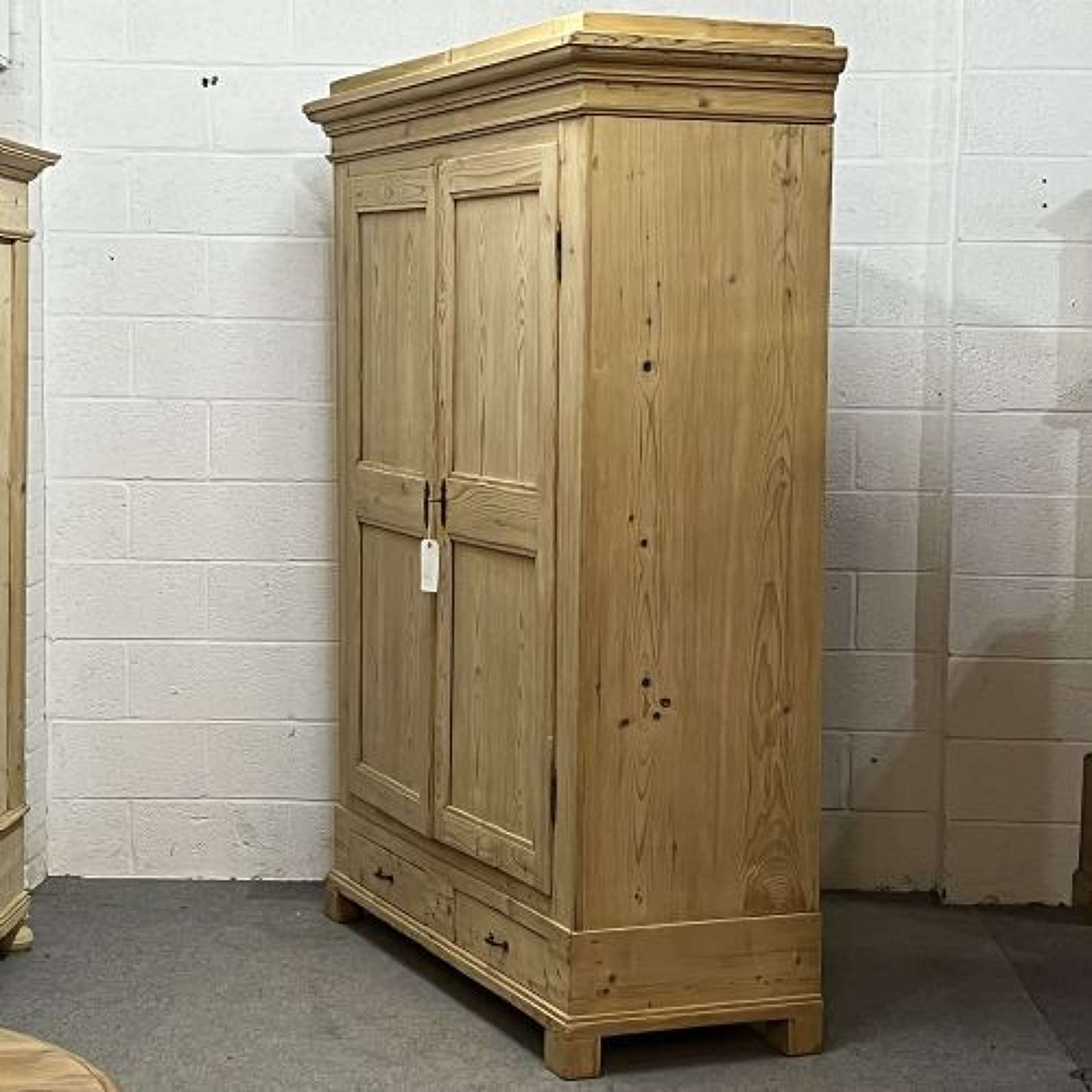 A Very Tall & Solid Continental Pine Wardrobe C.1910 (dismantles) In  Antique Wardrobes & Armoires With Regard To Victorian Pine Wardrobes (Photo 11 of 15)