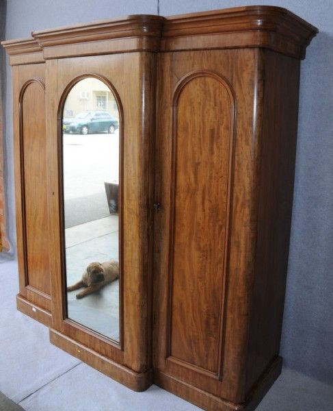 A Victorian Flame Mahogany Breakfront Wardrobe. – South Perth Antiques &  Collectables For Victorian Mahogany Breakfront Wardrobes (Photo 15 of 15)