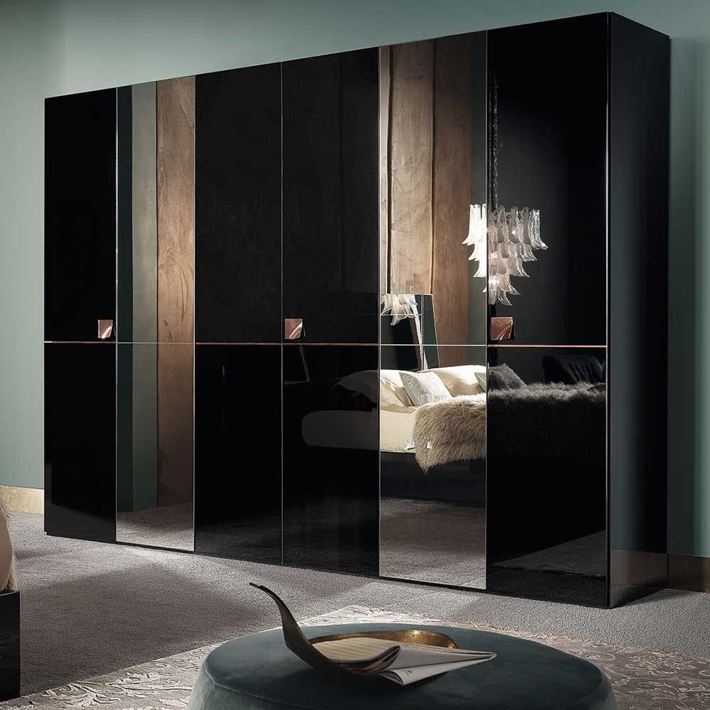 Abitare Uk | Alf Italia Mont Noir 6 Door Wardrobe With Mirror For 6 Door Wardrobes (Photo 7 of 15)