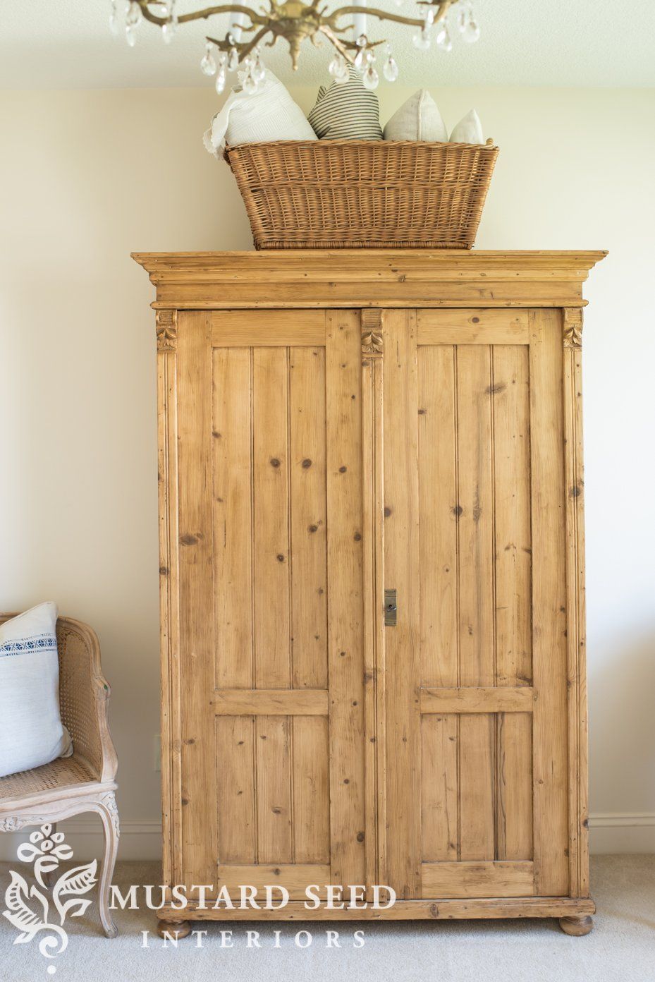Adding Shelves To An Antique Wardrobe | Miss Mustard Seed Intended For Natural Pine Wardrobes (View 13 of 15)