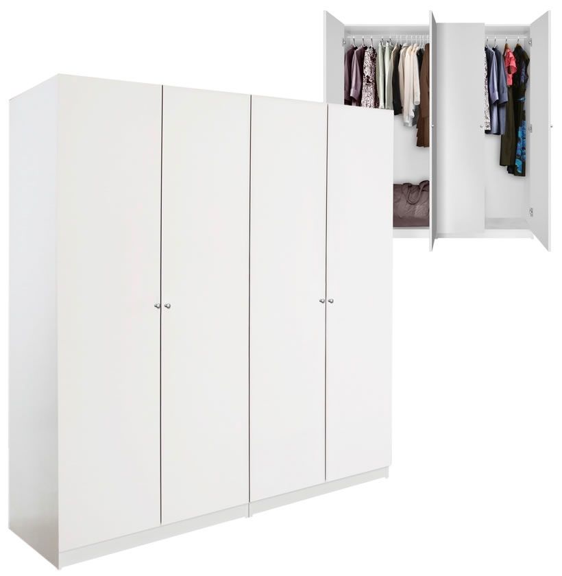 Alta 4 Door Wardrobe Closet Basic Package – Free Standing | Contempo Space Intended For Wardrobes 4 Doors (Photo 10 of 15)