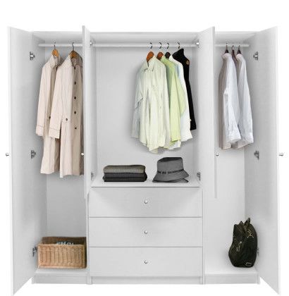 Alta Armoire Plus Closet Package | Contempo Space In White Wardrobes With Drawers (View 8 of 14)