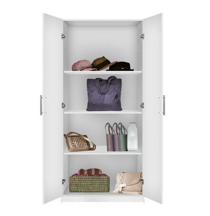 Alta Shallow Wardrobe Cabinet – Double Doors, 16"d | Contempo Space Regarding Double Wardrobes (View 8 of 15)