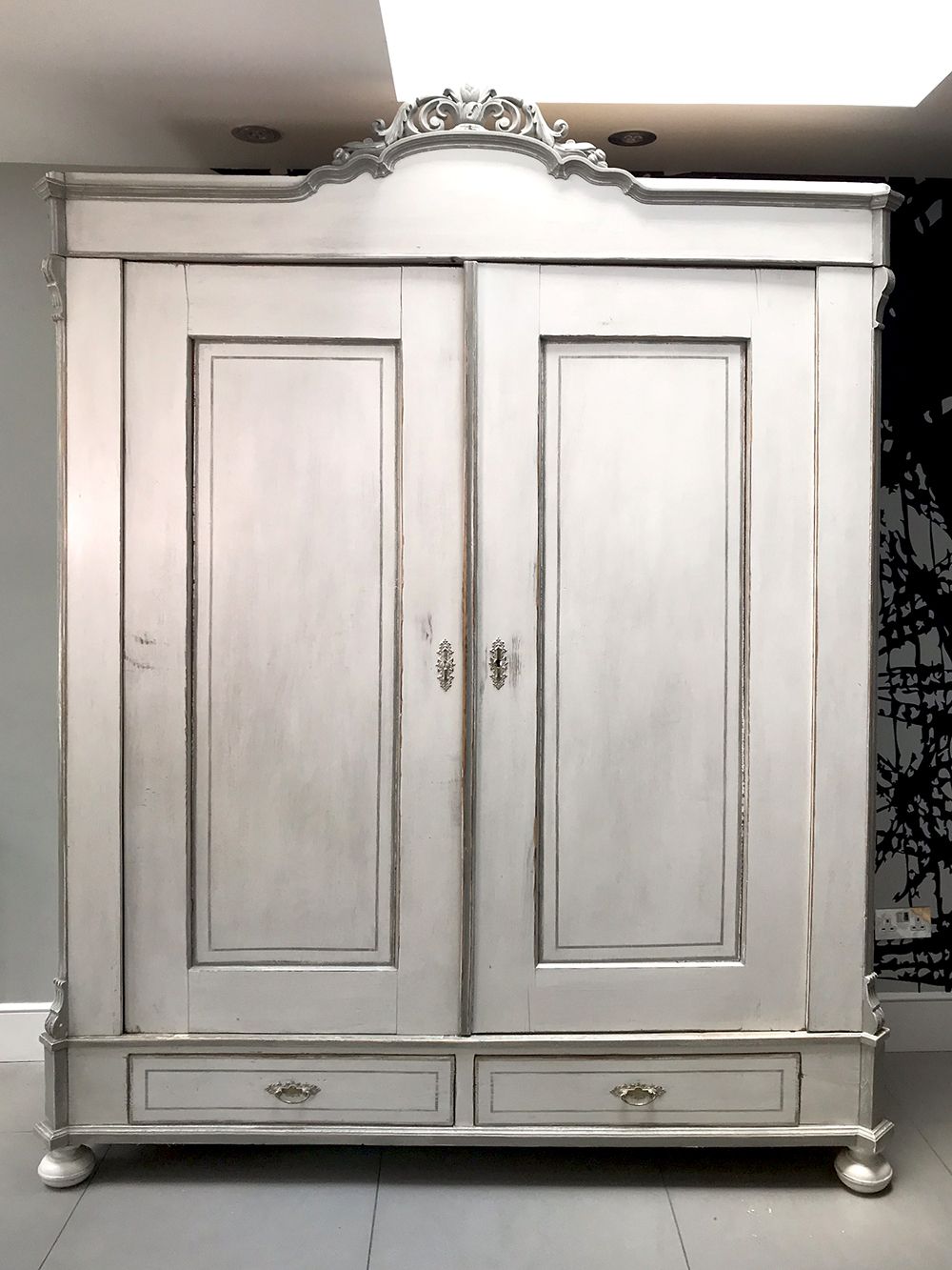 Antique French Painted Armoire – Sold | Napoleonrockefeller – Vintage And  Retro Furniture, Bespoke Hand Crafted Chairs And Seating In White Vintage Wardrobes (Photo 13 of 15)