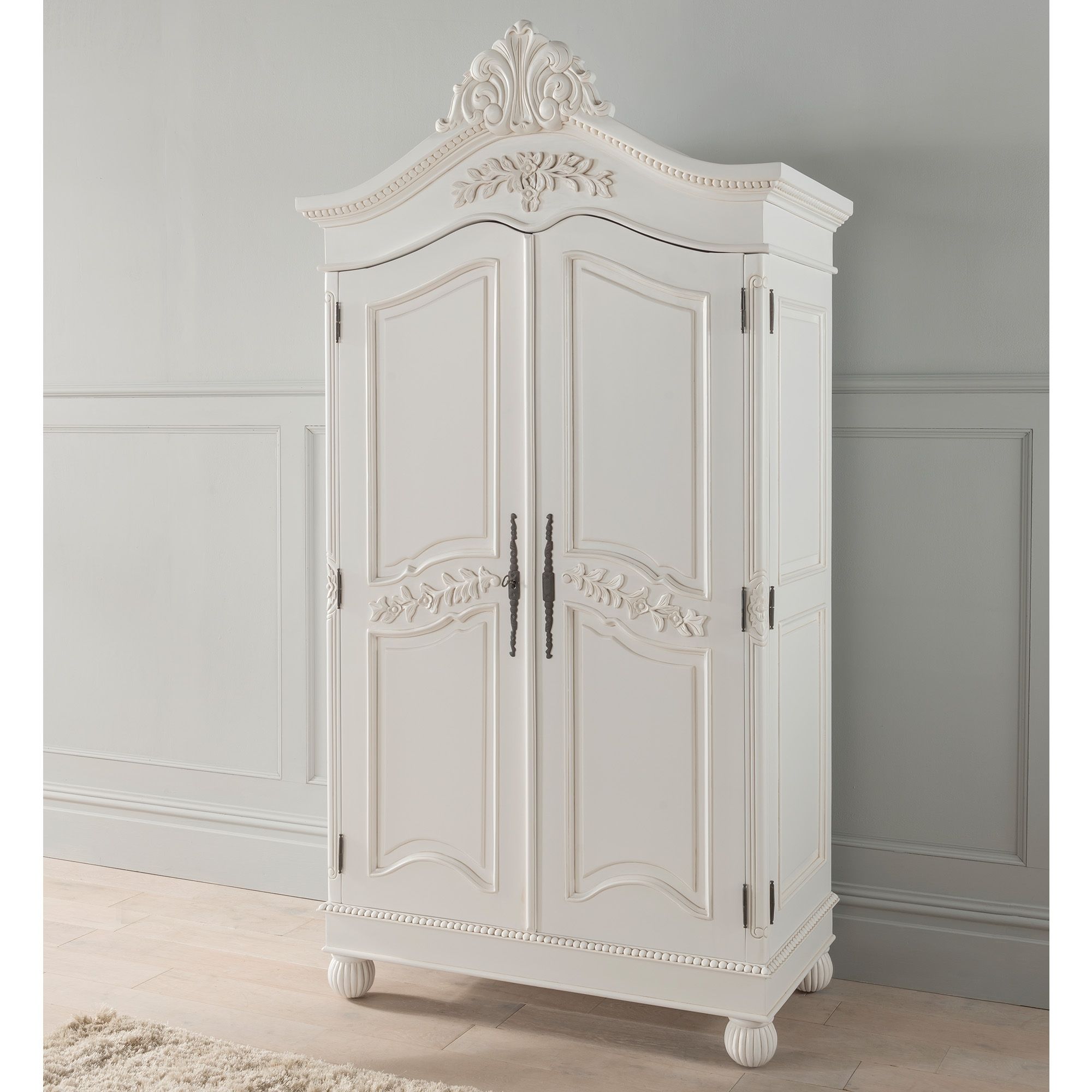 Antique French Style Wardrobe | Shabby Chic Bedroom Furniture In Cheap Shabby Chic Wardrobes (Photo 2 of 15)