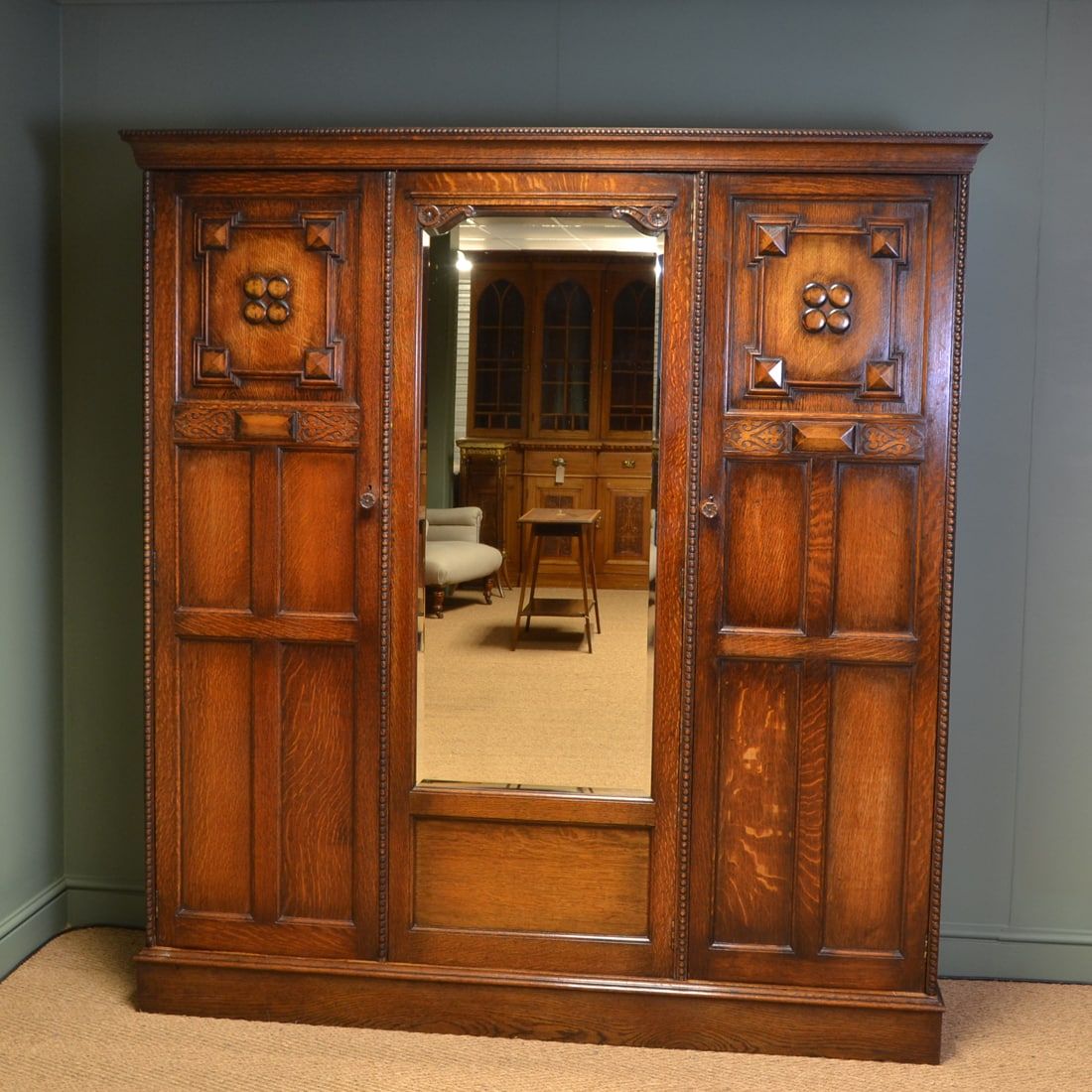 Antique Wardrobes For Sale – Victorian, Georgian & Edwardian In Antique Triple Wardrobes (Photo 13 of 15)