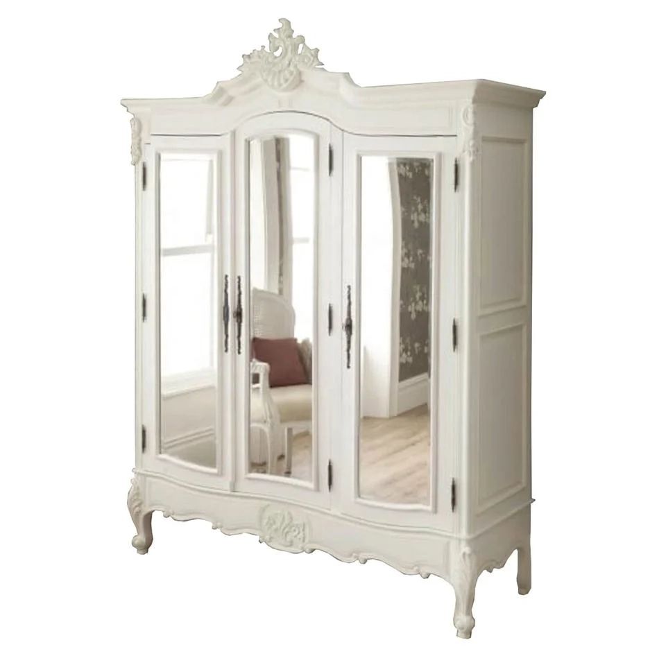 Antique White Painted French Style Armoire Wooden Wardrobes – China  Cabinet, Home Furniture | Made In China In Cheap French Style Wardrobes (Photo 1 of 15)