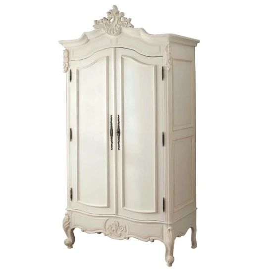 Antique White Painted French Style Armoire Wooden Wardrobes – China  Cabinet, Home Furniture | Made In China Inside Cheap French Style Wardrobes (View 4 of 15)