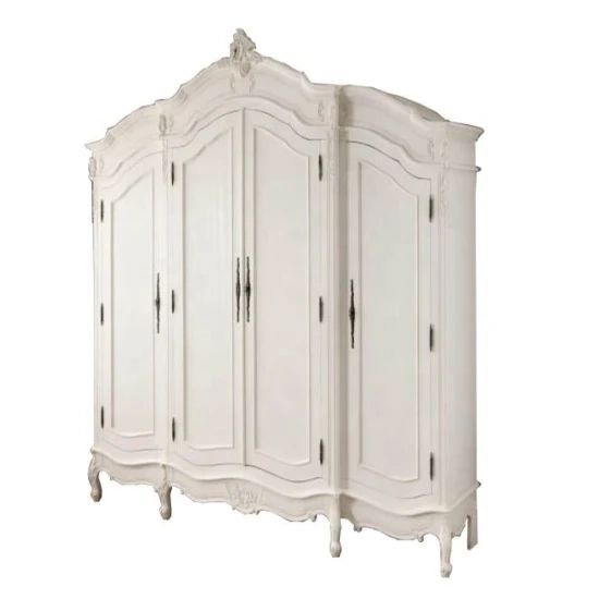 Antique White Painted French Style Armoire Wooden Wardrobes – China  Cabinet, Home Furniture | Made In China Pertaining To French Style White Wardrobes (View 11 of 15)