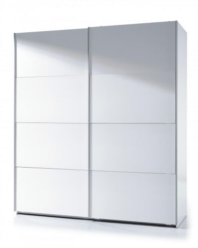 Arctic Sliding Wardrobe 6 Foot Full Hanging High Gloss White In Arctic White Wardrobes (View 3 of 15)
