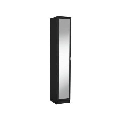 Argos Product Support For Argos Home Cheval Single Mirrored Wardrobe – Black  (622/6761) Inside Single Black Wardrobes (Photo 8 of 15)