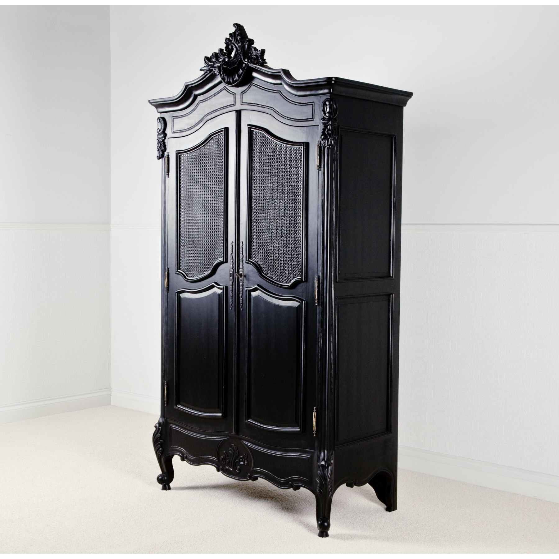 Armoires |  Wardrobes & Armoires » La Rochelle Black Antique French  Wardrobe | French Style Furniture, French Furniture, Furniture In Black French Style Wardrobes (Photo 7 of 15)