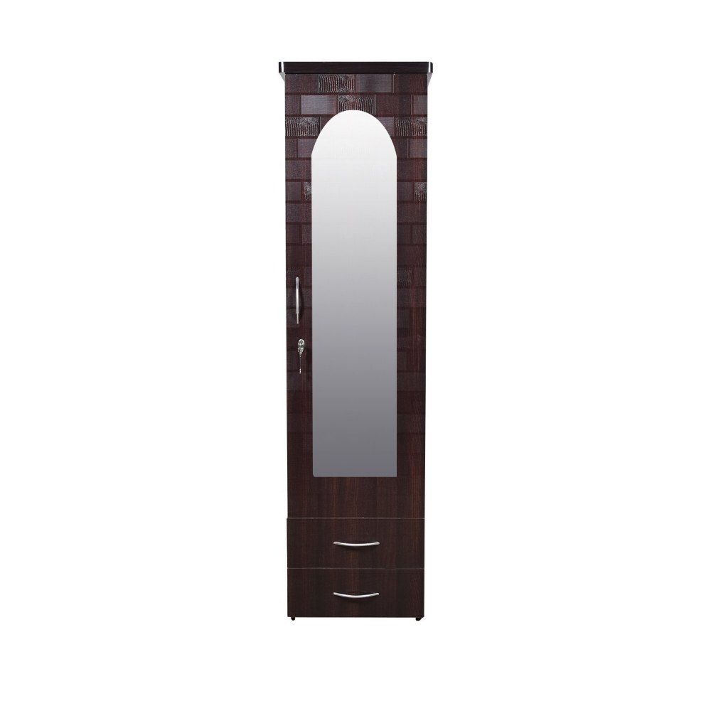 Av Furnitures Wooden Single Door Wardrobe With Mirror, Warranty: 1 Year With Regard To One Door Wardrobes With Mirror (Photo 9 of 15)