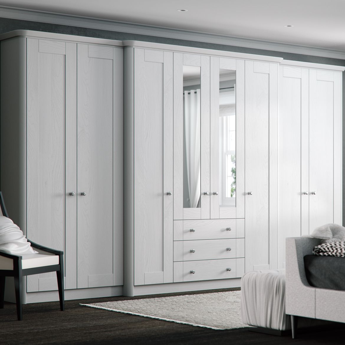 Aylesbury Wardrobe – Ivory | Cash & Carry Kitchens Intended For Ivory Wardrobes (Photo 3 of 15)