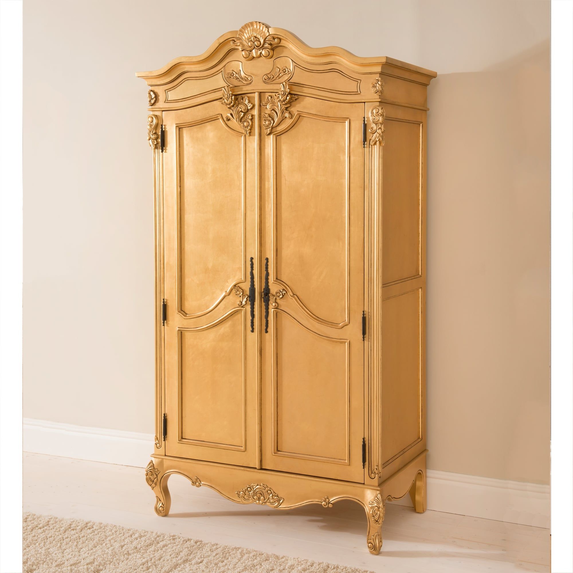 Baroque Antique French Wardrobe | Gold Leaf Furniture With Baroque Wardrobes (View 6 of 15)