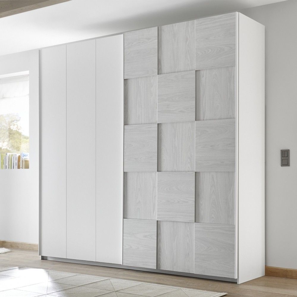 Bedroom Furniture – Apple Wardrobe White Grey Throughout White Wardrobes Armoire (Photo 1 of 15)