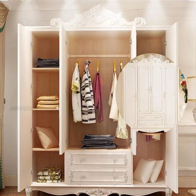 Bedroom Wardrobes Furniture Wood | Wardrobe Closet Bedroom Storage – White  Bedroom – Aliexpress With Cheap Wardrobes Sets (Photo 15 of 15)
