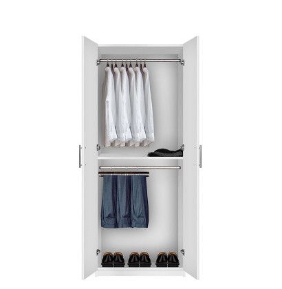 Bella Double Hanging Wardrobe Closet – 2 Hang Rods | Contempo Space With Regard To Wardrobes With Garment Rod (Photo 15 of 15)