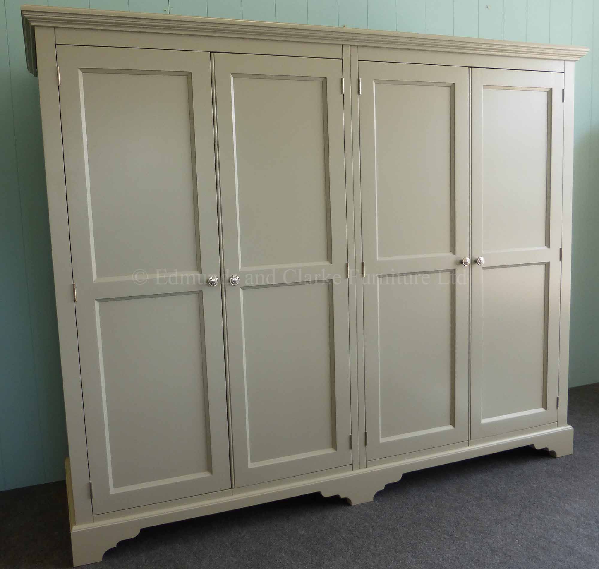 Bespoke Painted Low Eves 4 Door Wardrobe | Edmunds & Clarke Ltd Inside 4 Door Wardrobes (Photo 8 of 15)