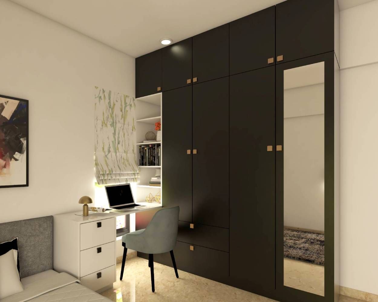 Best Wardrobe Design With Mirror That Are Suitable For Your Modern Home –  Livspace Regarding 4 Door Wardrobes With Mirror And Drawers (View 13 of 15)