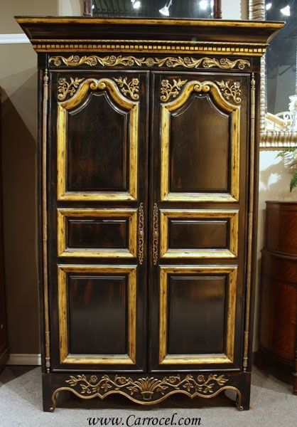 Black And Gold French Armoire Wardrobeej Victor At 1stdibs | Gold  Armoire Wardrobe, Black Armoire, Black French Armoire In Black French Wardrobes (View 13 of 15)