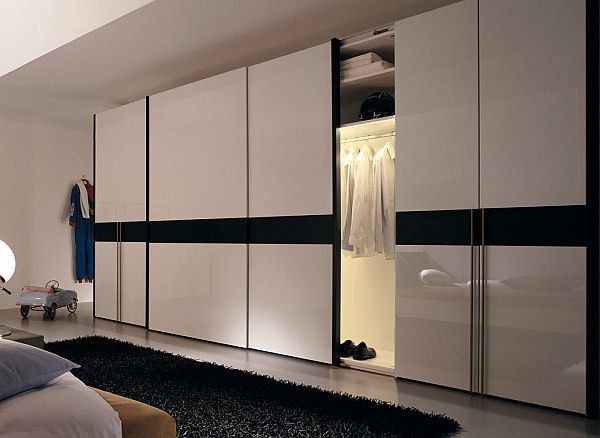 Black And White Wardrobe With Sliding Doors – Decoist | Sliding Door  Wardrobe Designs, Wardrobe Doors, Sliding Wardrobe Doors Regarding Black Sliding Wardrobes (View 12 of 15)