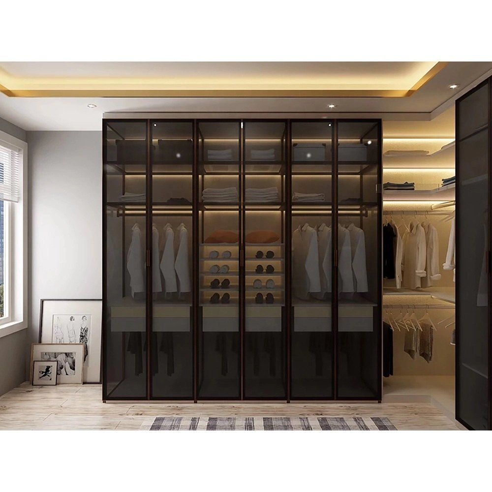 Black Modular Glass Wardrobe, For Home Intended For Black Glass Wardrobes (View 8 of 15)