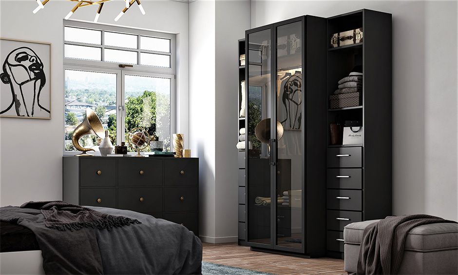 Black Wardrobe Design Ideas For Your Bedroom | Designcafe Pertaining To Black Wardrobes (Photo 5 of 15)