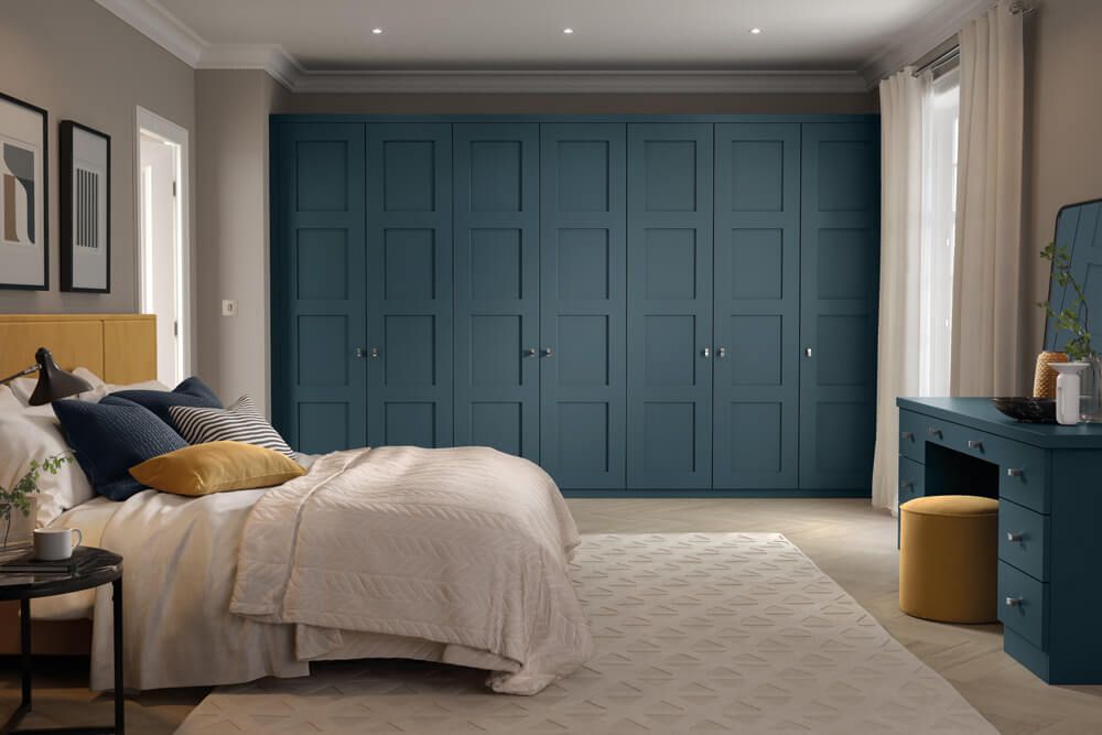 Blue Fitted Wardrobes | Shaker Bedroom Furniture | Neville Johnson With Regard To Bedroom Wardrobes (Photo 8 of 15)