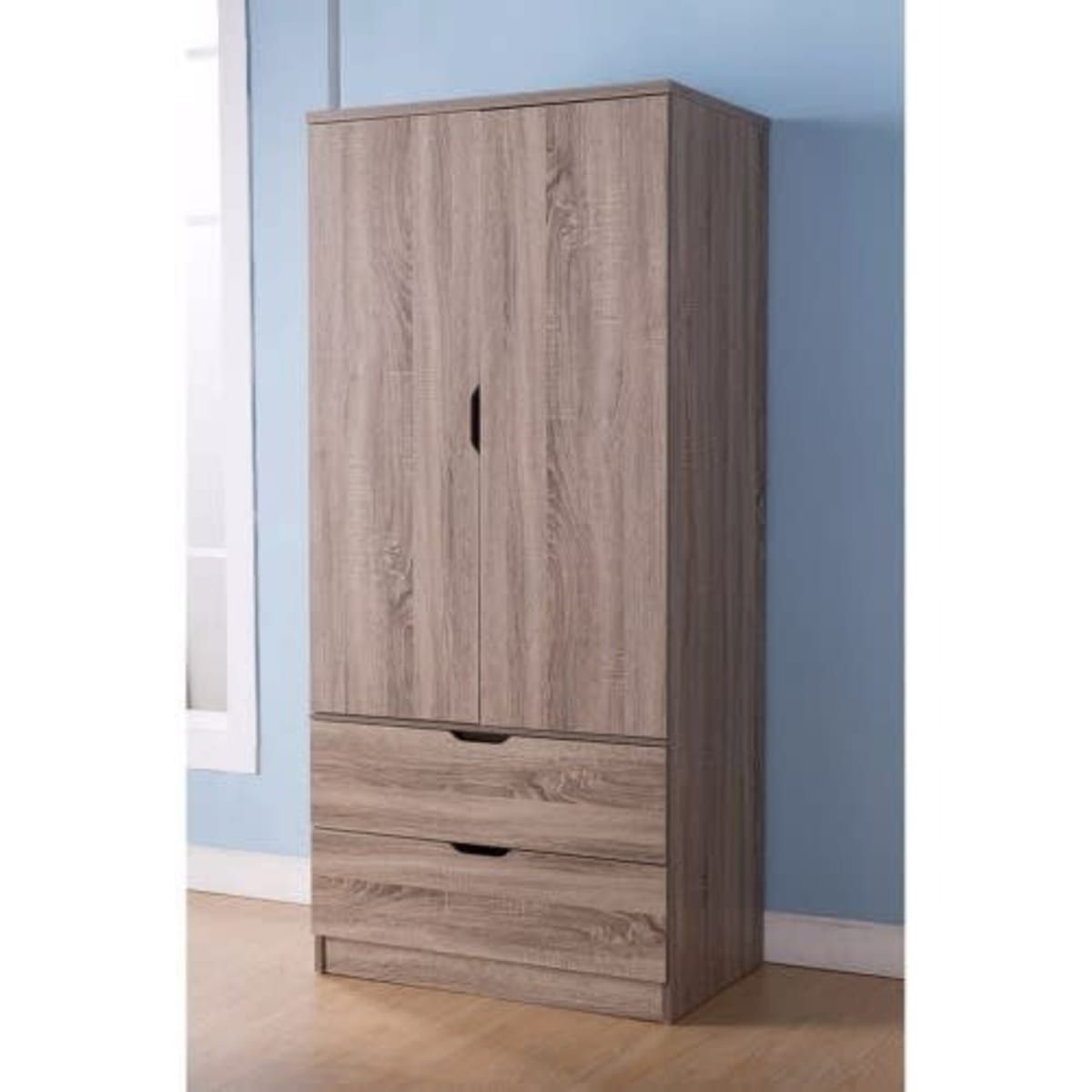 Boa Furnitures Two Door Wardrobe With Two Drawers – Grey | Konga Online  Shopping For Wardrobes With Two Drawers (View 2 of 15)