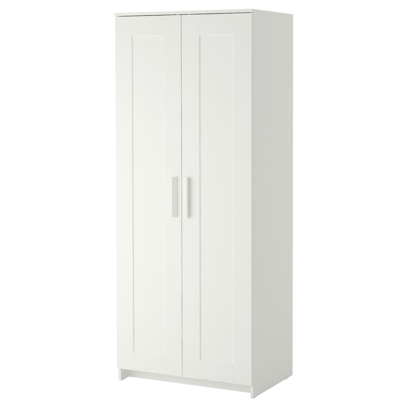 Brimnes Wardrobe With 2 Doors, White, 30 3/4x74 3/4" – Ikea For Black Single Door Wardrobes (View 14 of 15)