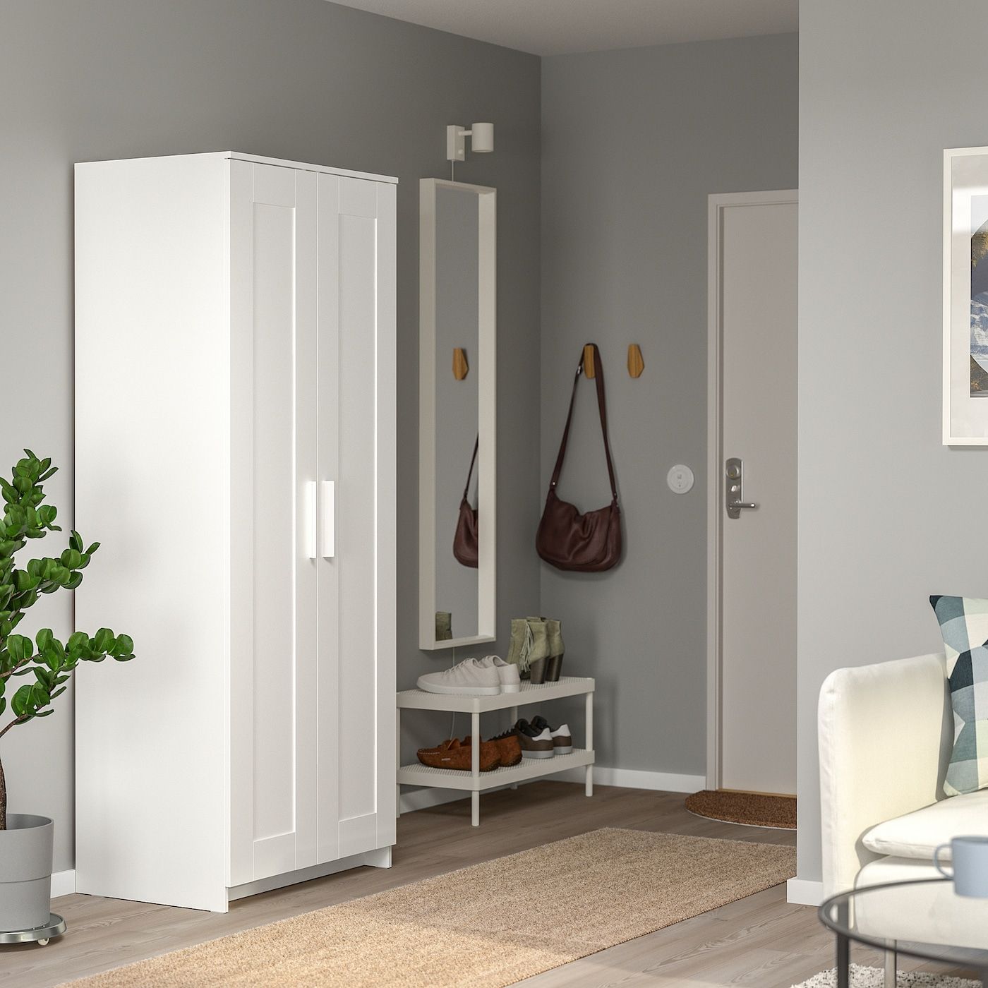Brimnes Wardrobe With 2 Doors, White, 30 3/4x74 3/4" – Ikea Throughout Cheap 2 Door Wardrobes (View 6 of 15)