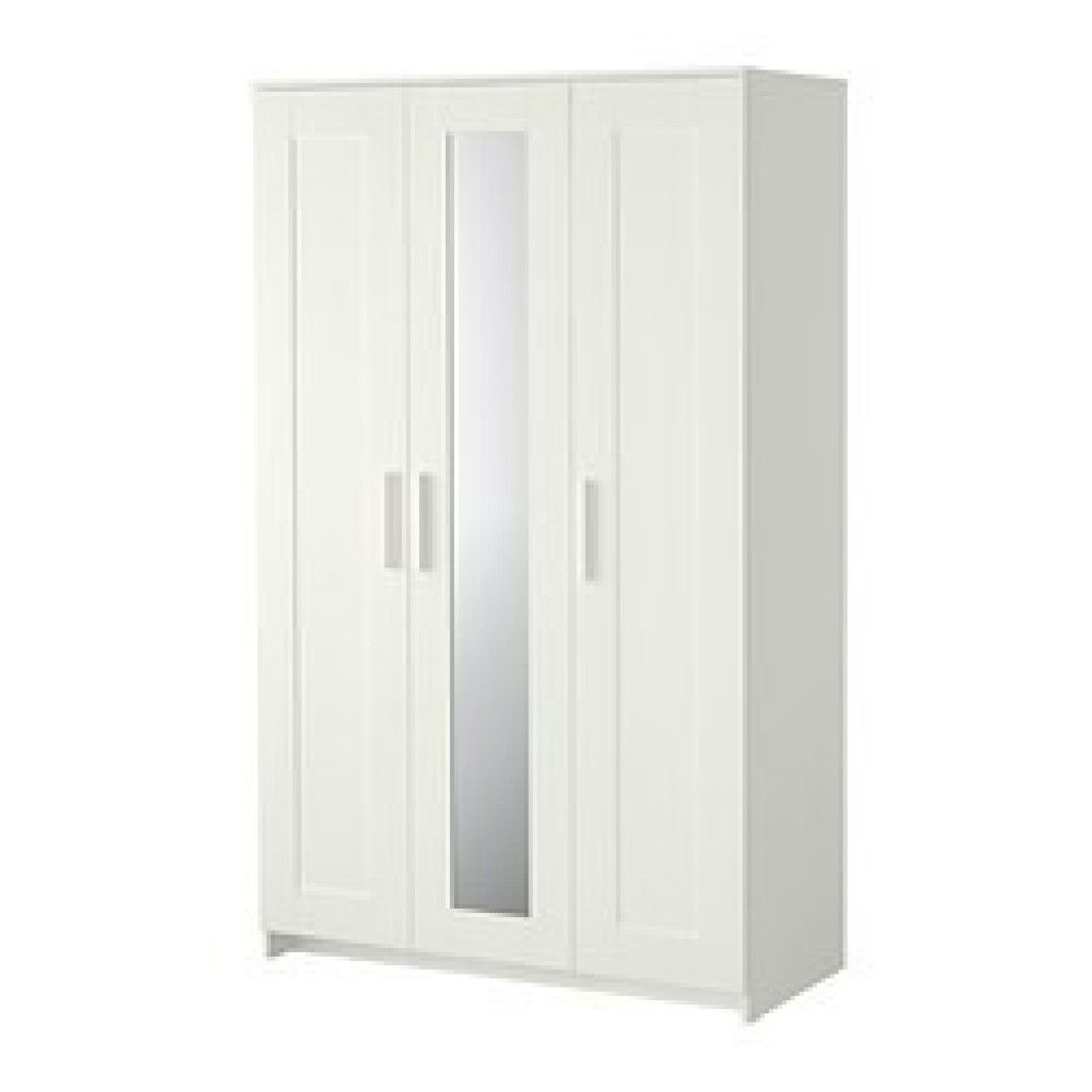 Brimnes Wardrobe With 3 Doors White – Ikeapedia Inside White Three Door Wardrobes (Photo 13 of 15)