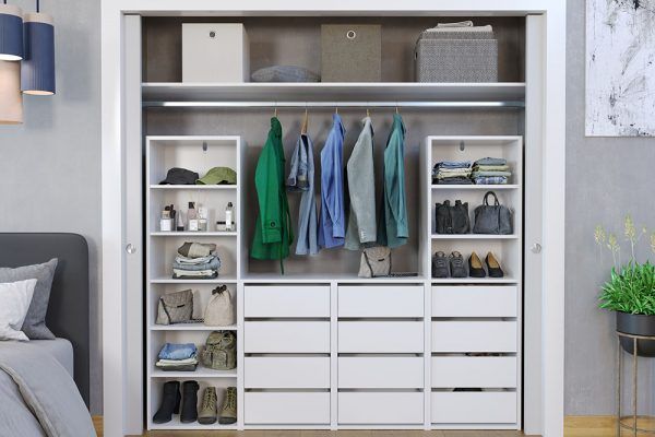 Built In Wardrobe 6 Shelf Unit White – Flexi Storage Throughout 6 Shelf Wardrobes (View 3 of 15)