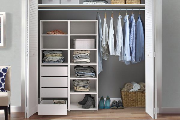 Built In Wardrobe 6 Shelf Unit White – Flexi Storage Within Drawers And Shelves For Wardrobes (View 13 of 15)