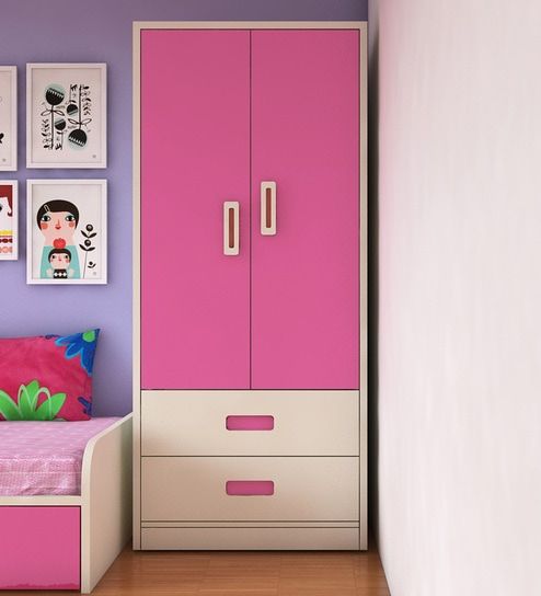 Buy Adonica Kids 2 Door Wardrobe In Barbie Pink Finish At 31% Offadona  | Pepperfry In Childrens Pink Wardrobes (View 10 of 15)