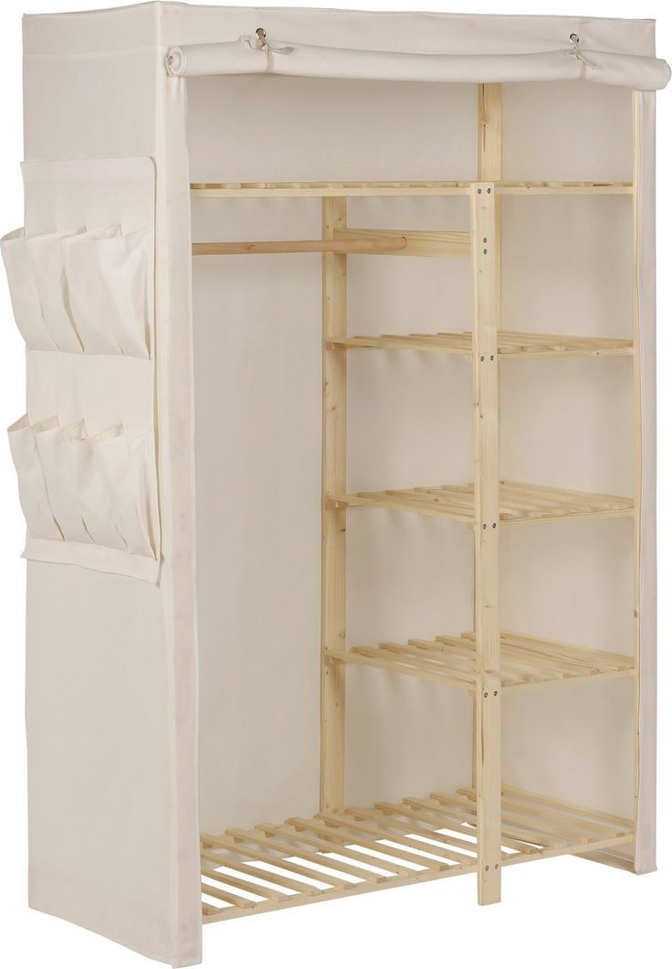 Buy Argos Home Covered Double Wardrobe – Cream | Clothes Rails And Canvas  Wardrobes | Argos | Double Wardrobe, Argos Home, Hanging Clothes For Double Canvas Wardrobes (View 8 of 15)