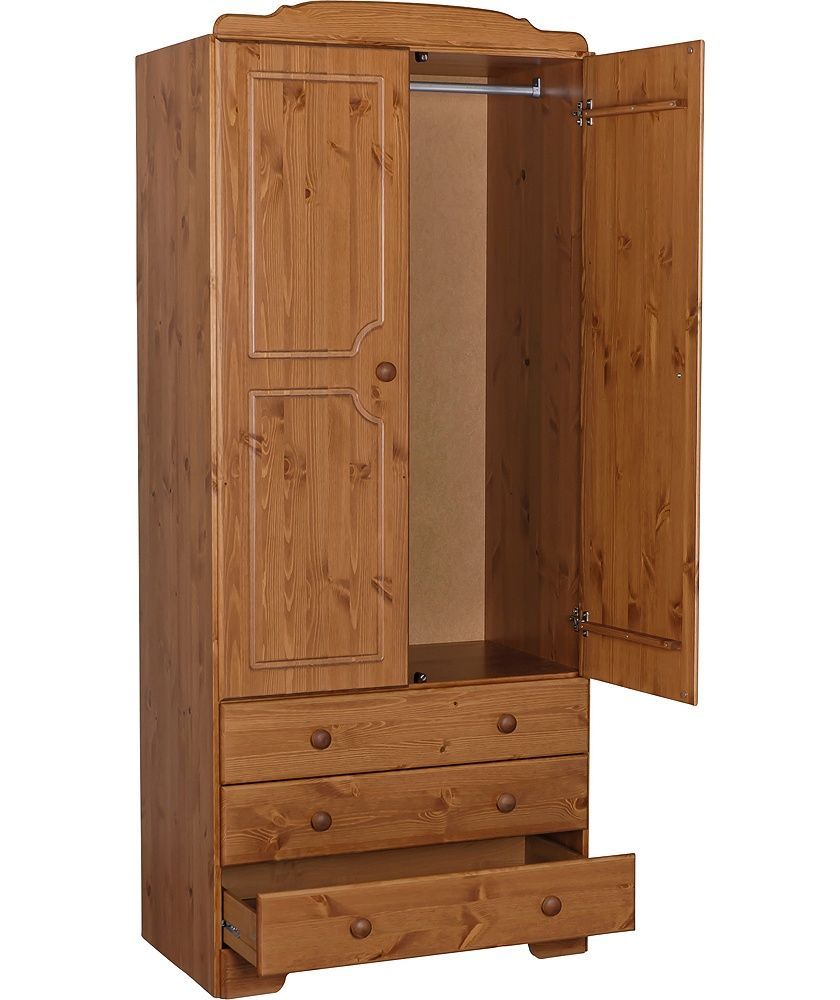 Buy Argos Home Nordic 2 Door 3 Drawer Wardrobe – Pine | Wardrobes | Argos | Pine  Wardrobe, Argos Home, Easy Glide Drawers Within Pine Wardrobes With Drawers (View 11 of 15)